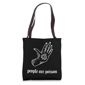 people are poison aesthetic rose pastel goth edgy tote bag