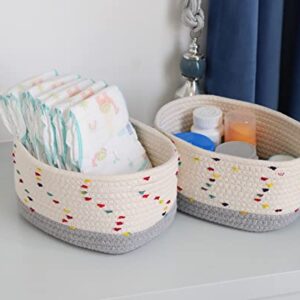 Set of 3 Small Woven Baskets | Nursery Basket Organizers and Storage | Nursery Basket for Dog Toy Basket | Cute Basket for Small Storage | Rope Nursery Storage Basket