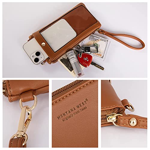 Montana West Cell Phone Purses Translucent Phone Bag Wristlet Clutch Wallets for Women Rainproof Phone Pouch MWC-139BR