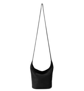 the sak asher crossbody bag in leather, purse with single shoulder strap, black