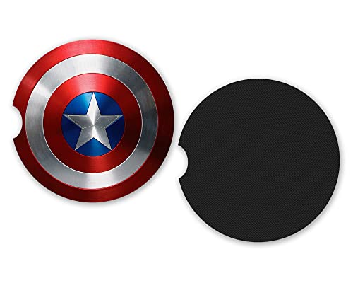 Captain America Shield Car Coasters - Set of 2