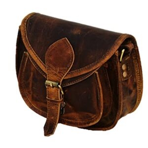 Satchel And Fable Handmade Women Leather Vintage Brown Cross Body Shoulder Bag (Medium, Brown)