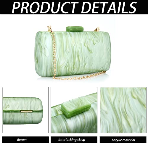 Buric Clutch Purses for Women Elegant Evening Bag Clutch Crossbody Bag with Detachable Chain for Prom/Party/Present/Wedding (Light Green)