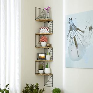 Love-KANKEI Wall Mounted Corner Shelf and Floating Shelf Bundle (Contain 2 Items)