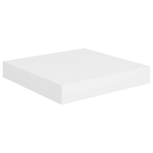 CHARMMA Wall Mounted Floating Shelves, Wide Display Ledges,Wall Mounted Display Shelf,Wall Book Shelves for Bedroom,Floating Wall Shelves,High Gloss White,9.1"x9.3"x1.5" MDF