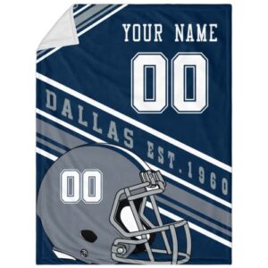 antking dallas throw blanket custom blanket personalized any name & number bed tapestry gifts for men 40″x50″