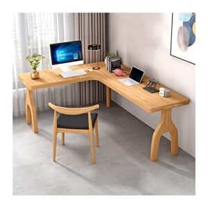 l-shaped computer desk with office chair, 100% pine solid wood corner desk, computer desk for bedroom study office (color : right, size : 140x100x75cm)