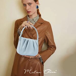 Milan Chiva Crossbody Bags for Women Cute Cloud Pouch Designer Ruched Clutch Purse Top Handle Shoulder Handbag MC-1006JN