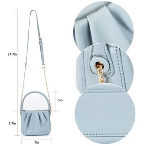 Milan Chiva Crossbody Bags for Women Cute Cloud Pouch Designer Ruched Clutch Purse Top Handle Shoulder Handbag MC-1006JN