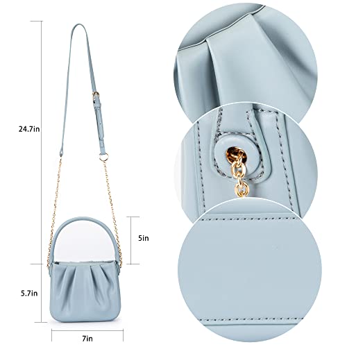 Milan Chiva Crossbody Bags for Women Cute Cloud Pouch Designer Ruched Clutch Purse Top Handle Shoulder Handbag MC-1006JN