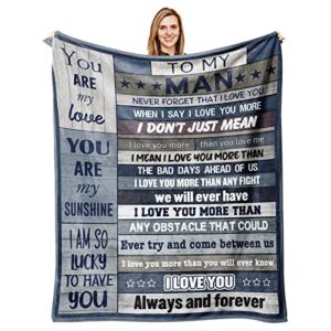 xutapy gifts for husband boyfriend blanket 60’’x50’’, boyfriend husband birthday gifts, i love you gifts for him, to my husband gift, anniversary christmas wedding romantic valentines gift for husband