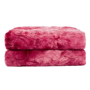 votown home christmas blanket luxury faux fur throw blanket, soft warm and fluffy for couch,wine red 50″x60″