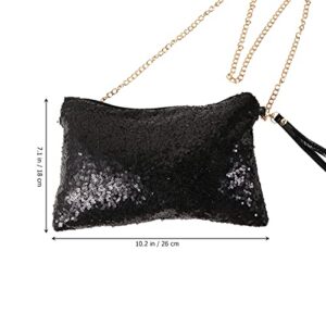 GALPADA Purses Small Purse Wristlet Glitter Sequin Crossbody Bag Handbag Sparkly Evening Clutch Shoulder Bag Wrist Bag gift for Women (Black) Small Purse Wristlet Womens Wallet