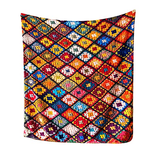 Throw Blanket Mexican Talavera Tile Blankets for Bed Sofa Couch Vintage Turkish Flannel Fleece Throw Blanket for Adults Kids Home Décor Soft Blanket