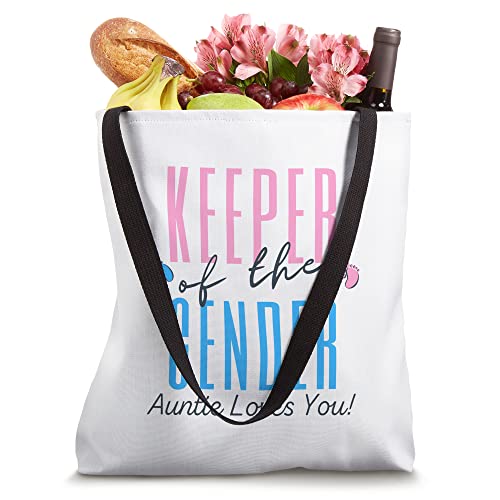 Keeper of the Gender Auntie Reveal Party Baby Announcement Tote Bag