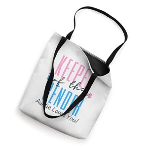 Keeper of the Gender Auntie Reveal Party Baby Announcement Tote Bag