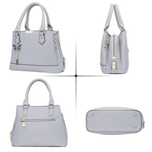 KKXIU Purses and Handbags for Women Top Handle Satchel Shoulder Ladies Crossbody Bags (E-Light Grey)