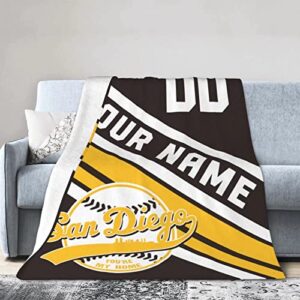 rgubvui custom blanket baseball city blankets personalized fleece throw blankets name number fans gifts