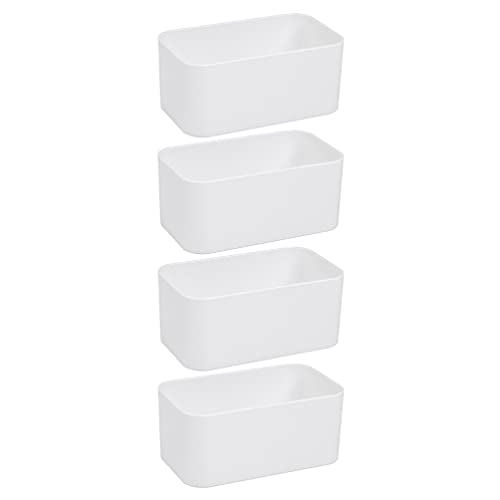 Cabilock 4pcs Floating Shelf Wall Mounted Plastic Storage Organizer Bin, Makeup Organizer Adhesive Bathroom Organizer Ledge Shelf for Home Decor, Kitchen, Bathroom, Office, Bedroom, Room