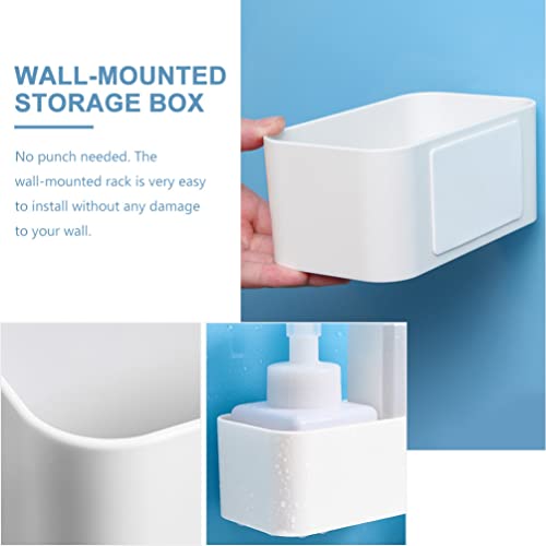 Cabilock 4pcs Floating Shelf Wall Mounted Plastic Storage Organizer Bin, Makeup Organizer Adhesive Bathroom Organizer Ledge Shelf for Home Decor, Kitchen, Bathroom, Office, Bedroom, Room