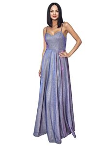bosjhd shiny gradient strap open back elegant party evening dress（purple,xx-large）