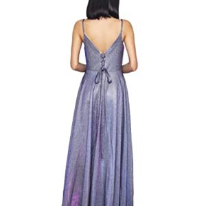 BOSJHD Shiny Gradient Strap Open Back Elegant Party Evening Dress（Purple,XX-Large）