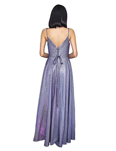 BOSJHD Shiny Gradient Strap Open Back Elegant Party Evening Dress（Purple,XX-Large）