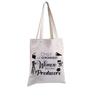 mbmso film producer gifts tote bag tv video filmmaker gifts for women movie producer gifts shopping bag director shoulder bag (film producer tb)