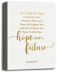 canvas wall art jeremiah 29:11, for i know the plans i have for you, christian bible verse wall art, canvas prints poster wall art for home decor, scripture sign christian wall decor size 12×15