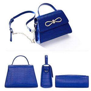 Milan Chiva Mini Top Handle Crossbody Bag Mini Crocodile Purse Trendy Clutch Handbag Shoulder Satchel for Women