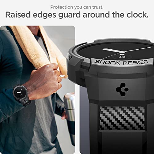 Spigen Rugged Armor Pro Designed for Google Pixel Watch Case with Band (2022) - Black