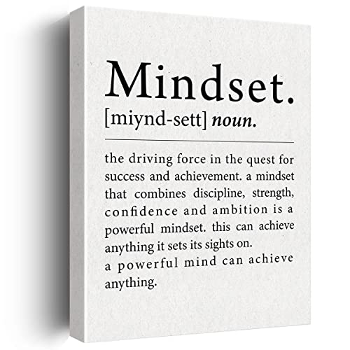 Office Quote Wall Art Decor Mindset Definition Canvas Painting Framed Canvas Artwork Print Poster 12"x15" Decoration for Home Office