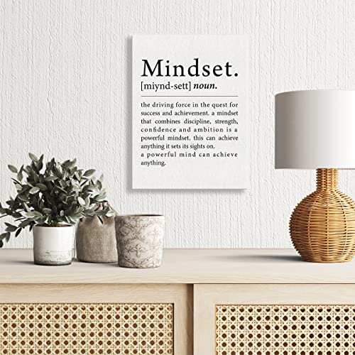 Office Quote Wall Art Decor Mindset Definition Canvas Painting Framed Canvas Artwork Print Poster 12"x15" Decoration for Home Office