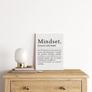 Office Quote Wall Art Decor Mindset Definition Canvas Painting Framed Canvas Artwork Print Poster 12"x15" Decoration for Home Office