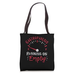 running on empty gastroparesis awareness vintage tote bag