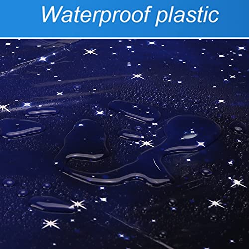 Blue Space Tablecloths for Parties, Starry Night Tablecloth Decorations Plastic Galaxy Table Cover Space Stars Theme Party Supplies for Birthday Home Decorations, 54 x 108 Inch (1 Piece)