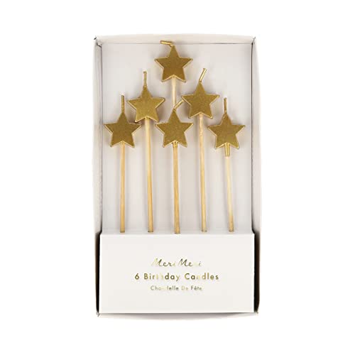 Meri Meri Gold Star Candles (Pack of 6)
