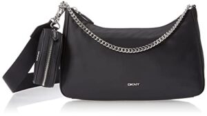 dkny sporty crossbody caelynn pouchette handbags, black/silver