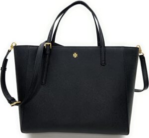 tory burch emerson leather women’s tote (black)