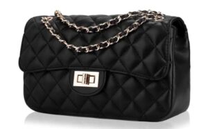 mini bag purse for women teenage girls purses pu (black)