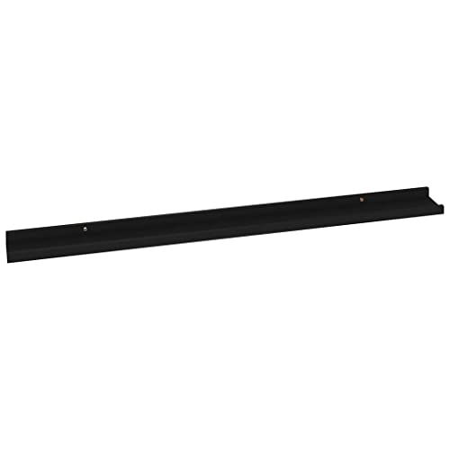 SunshineFace 39 Inch Large Floating Shelves for Wall Set of 4, Rustic Picture Ledge Wall Shelf for Bedroom Kitchen Bathroom Living Room Nursery Display(Black, 39.4"x3.5"x1.2")