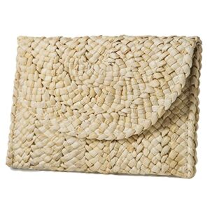 vodiu women straw clutch purse summer beach bags envelope wallet woven handbags tote