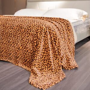 leopard blanket cozy warm cheetah print throws and blankets fuzzy plush fleece blankets with leopard print for sofa, couch, bed 60 * 80 inch