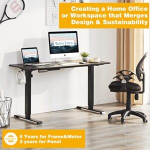 SohoTeco Electric Standing Desk,48x24 Super Stable Stand Up Desk Height Adjustable with Memory Controller,Sit Stand Desk with Cable Management Tray for Home Office,Solid Board& Steel Frame Black