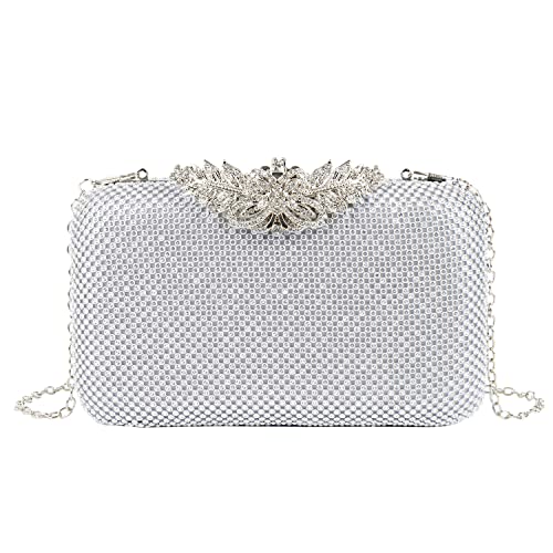 Oweisong Women’s Sparkly Evening Clutch Handbag Rhinestone Crystal Wedding Purse Sequin Glitter Shoulder Bag for Party