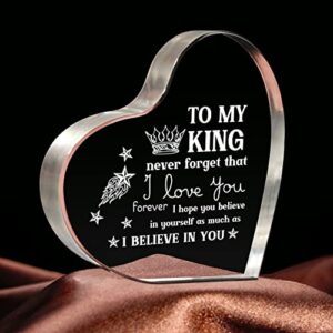 gifts for boyfriend, husband gifts, birthday gifts for him boyfriend, unique i love you mens acrylic keepsake – husband birthday gifts, anniversary valentines day gifts for him, to my king