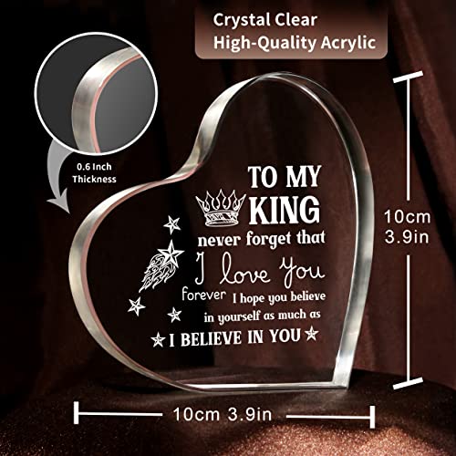 Gifts for Boyfriend, Husband Gifts, Birthday Gifts for Him Boyfriend, Unique I Love You Mens Acrylic Keepsake - Husband Birthday Gifts, Anniversary Valentines Day Gifts for Him, To My King