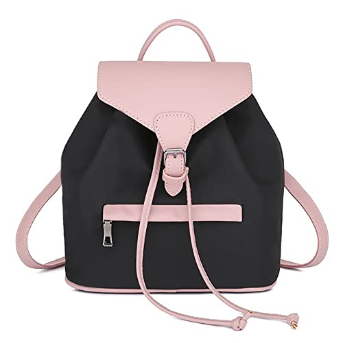 Barsine Lightweight Nylon Small Backpack Purse with Pockets Cute Two Tone Daypack for Women Girls