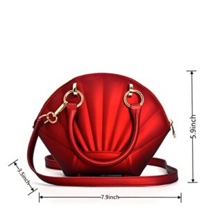 WIGUYUN Women PVC Evening Clutch Bag Purse Mini Satchel Tote Small Candy Shell Shoulder Crossbody Handbags,Red