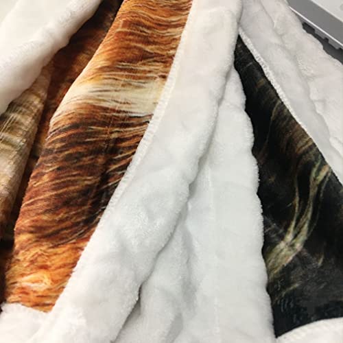 Cow Skin Print Cowhide Throw Blanket All Season Brown Black Flannal Plush Warm Animal Skin Blankets Lightweight Soft Fuzzy Throws Blanket for Bed Sofa Couch Travel 80"x60"